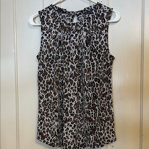Adrianna Papell Leopard Print Sleeveless Blouse